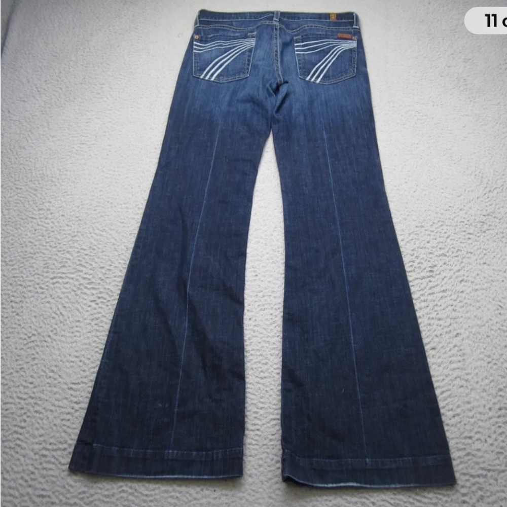 7 For All Mankind Dojo Jeans Women’s Low Rise Dark Wash Stretch 28x33